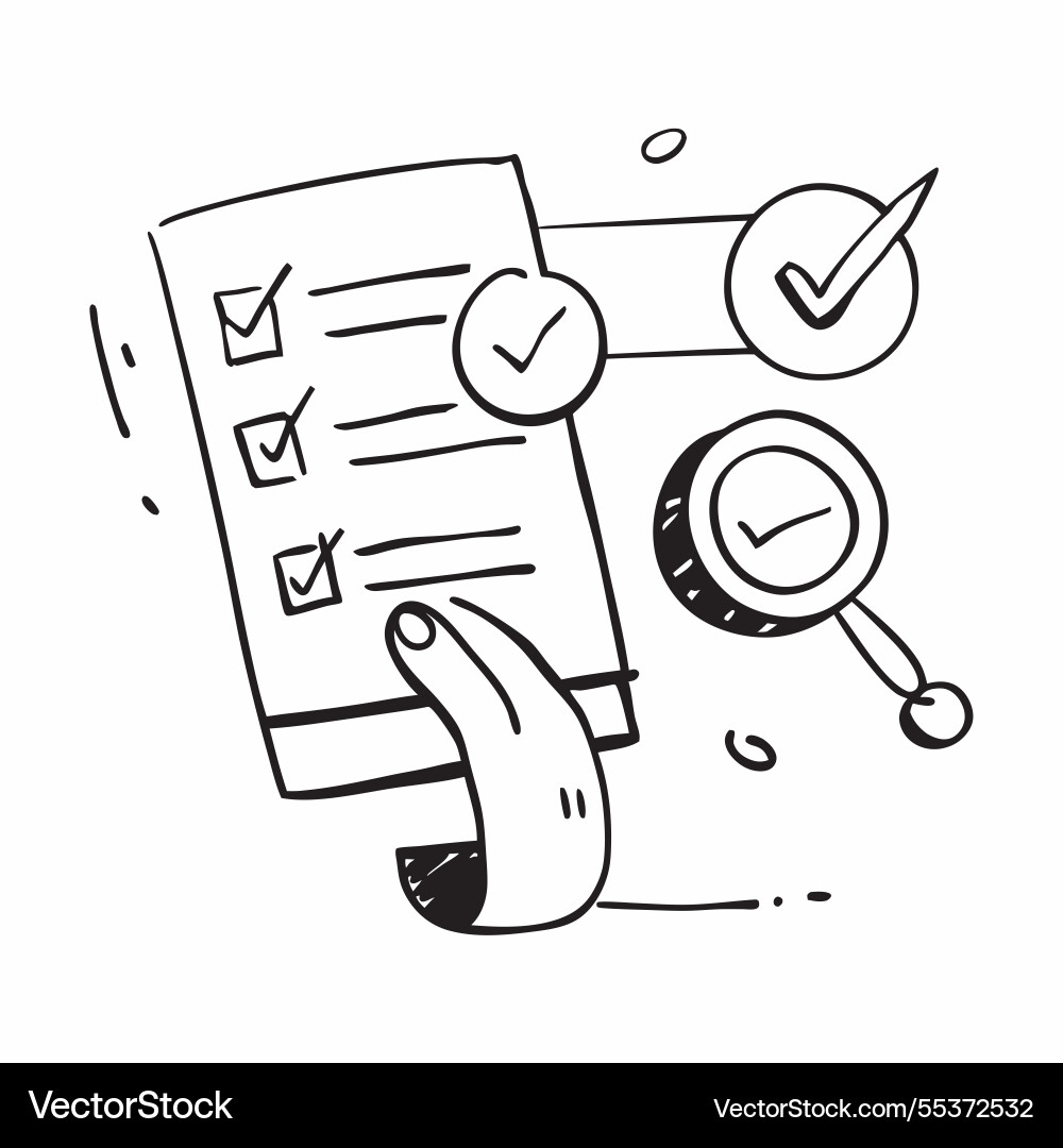 2d as security audit icon with a checklist 2d as security audit icon with a checklist vector image