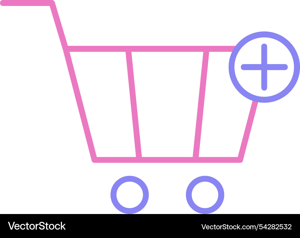 Add to cart line two colour icon Vector Image