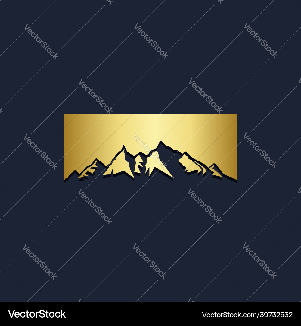 Berg Natur Landschaft Gold Logo Berg Natur Landschaft Gold Logo vektorbild