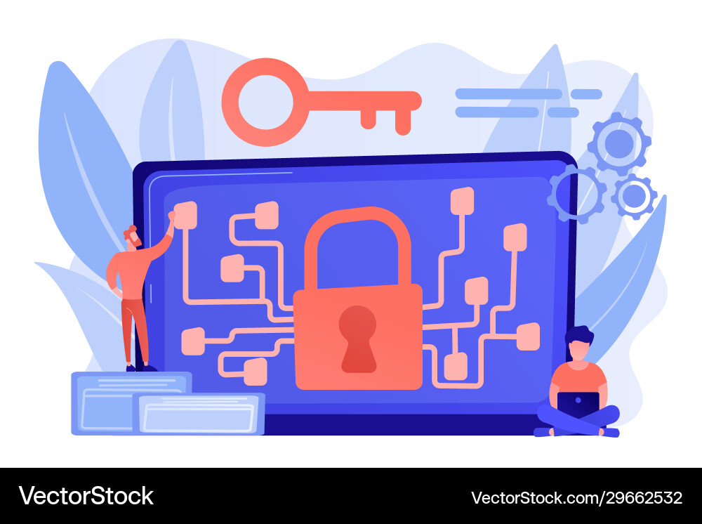 Cryptography and encryption concept Cryptography and encryption concept vector image