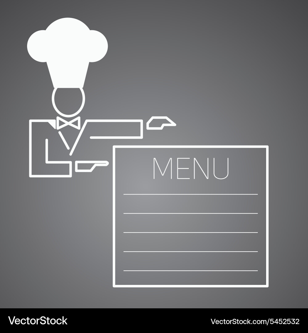 Flat character chef menu Vector Image