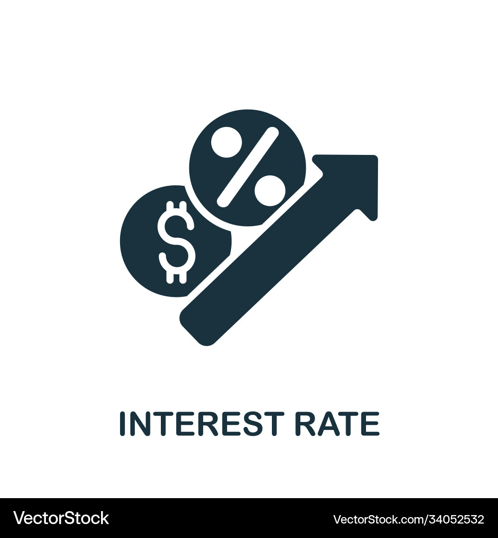 Interest rate icon simple element from banking vector image