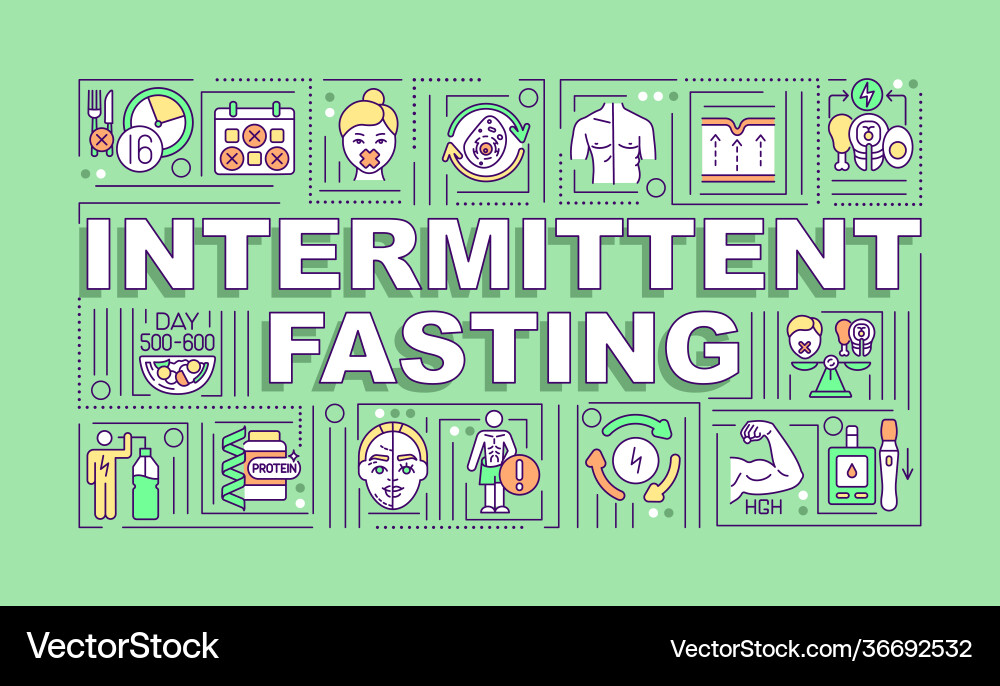 Intermittent fasting word concepts banner Intermittent fasting word concepts banner vector image
