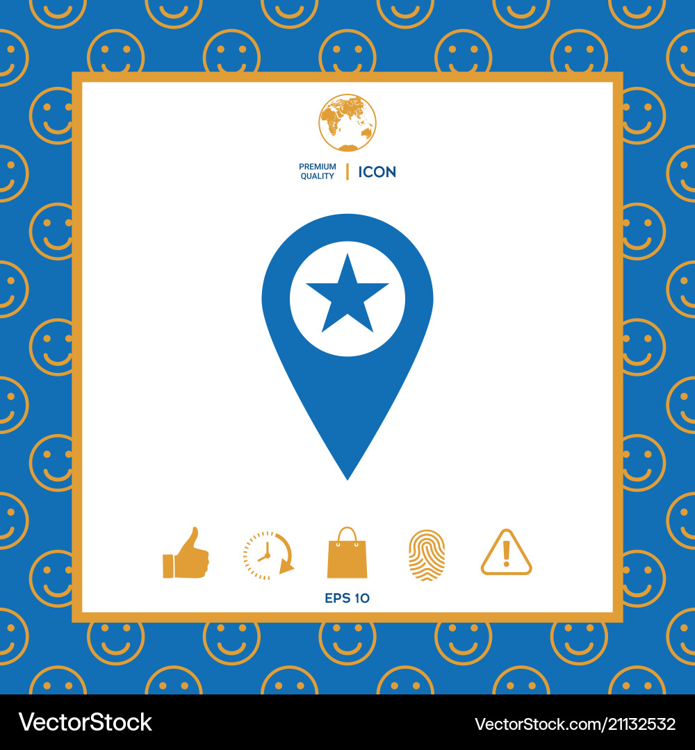 Map pointer with star Map pointer with star vector image