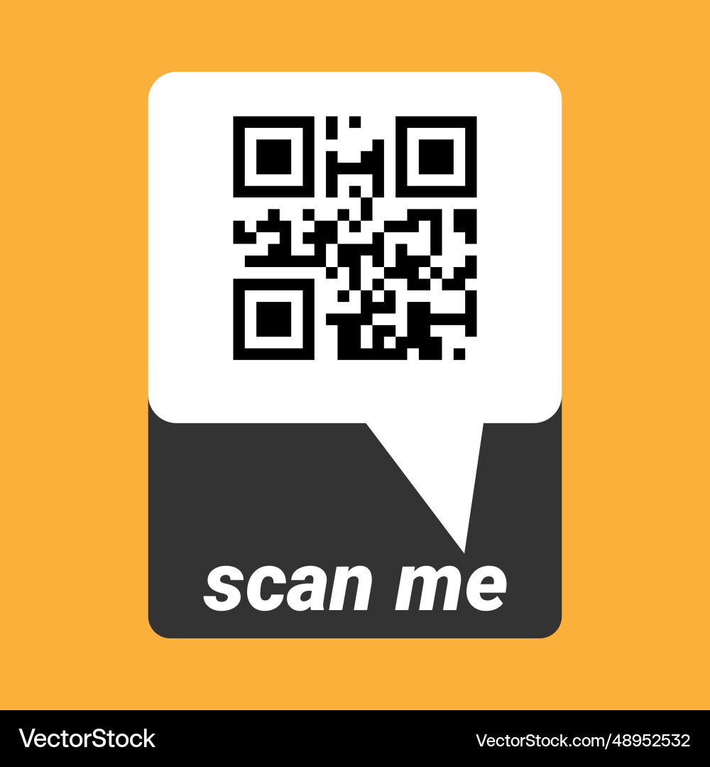 Qr code with inscription scan me smartphone Qr code with inscription scan me smartphone Vector Image