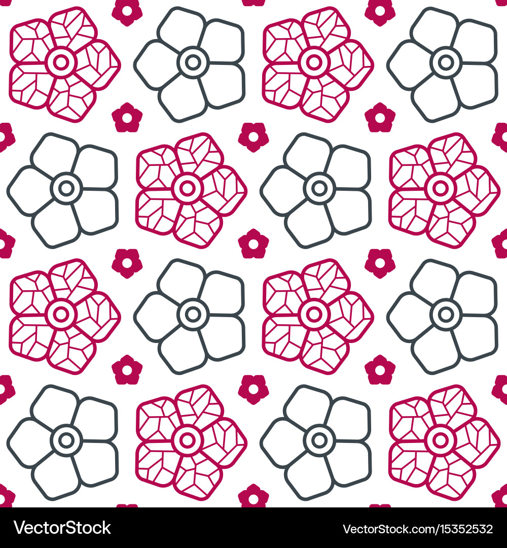 Seamless pattern with image of flowers Vector Image