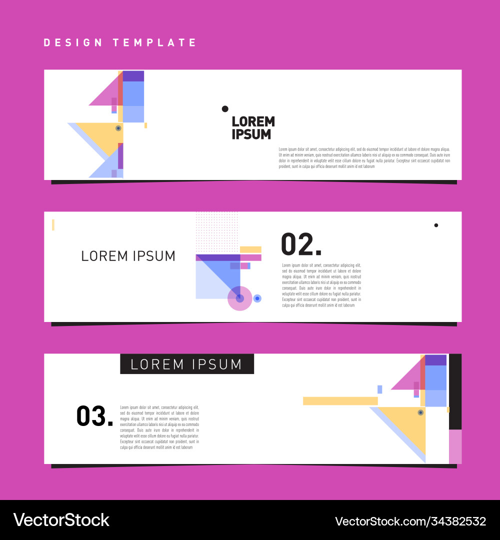 Set abstract banner web design template retro Vector Image