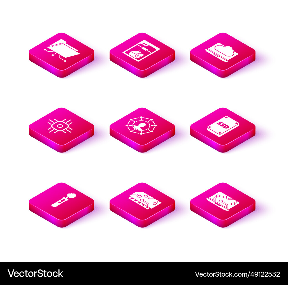 Set gamepad ram random access memory processor vector image