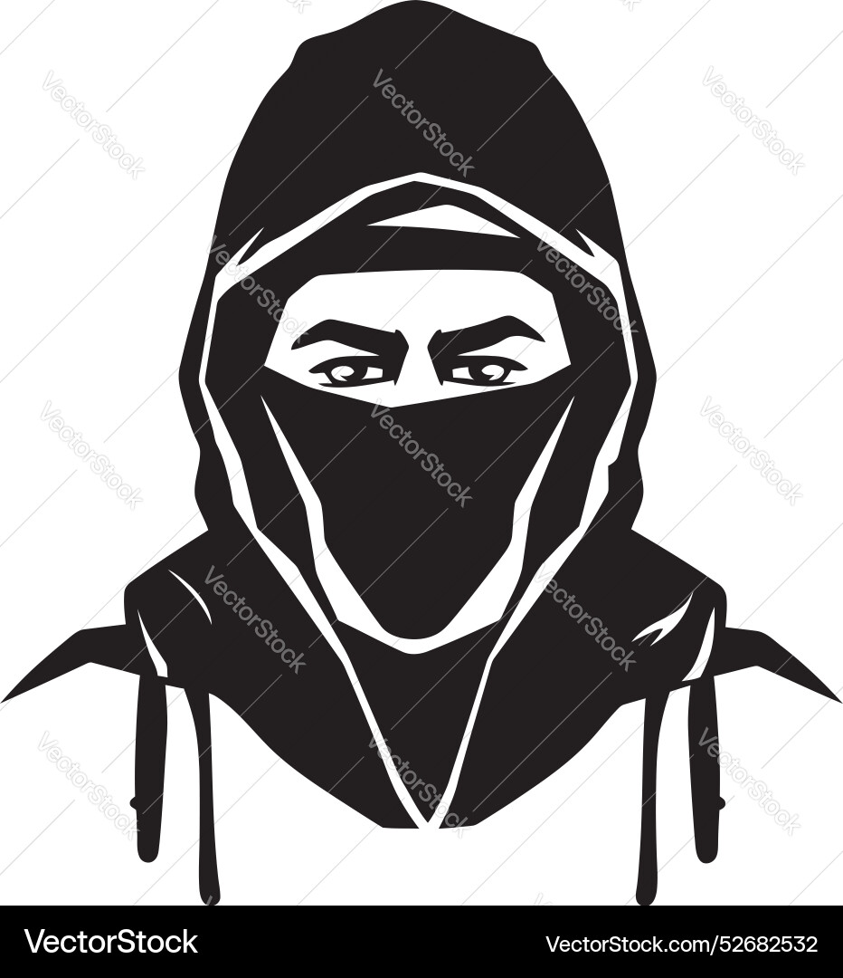 Shrouded sentinel concealed countenance Royalty Free Vector