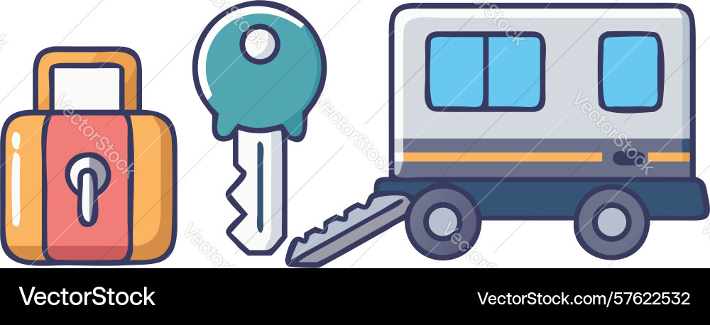 Train key drop-off service design generative ai Vector Image