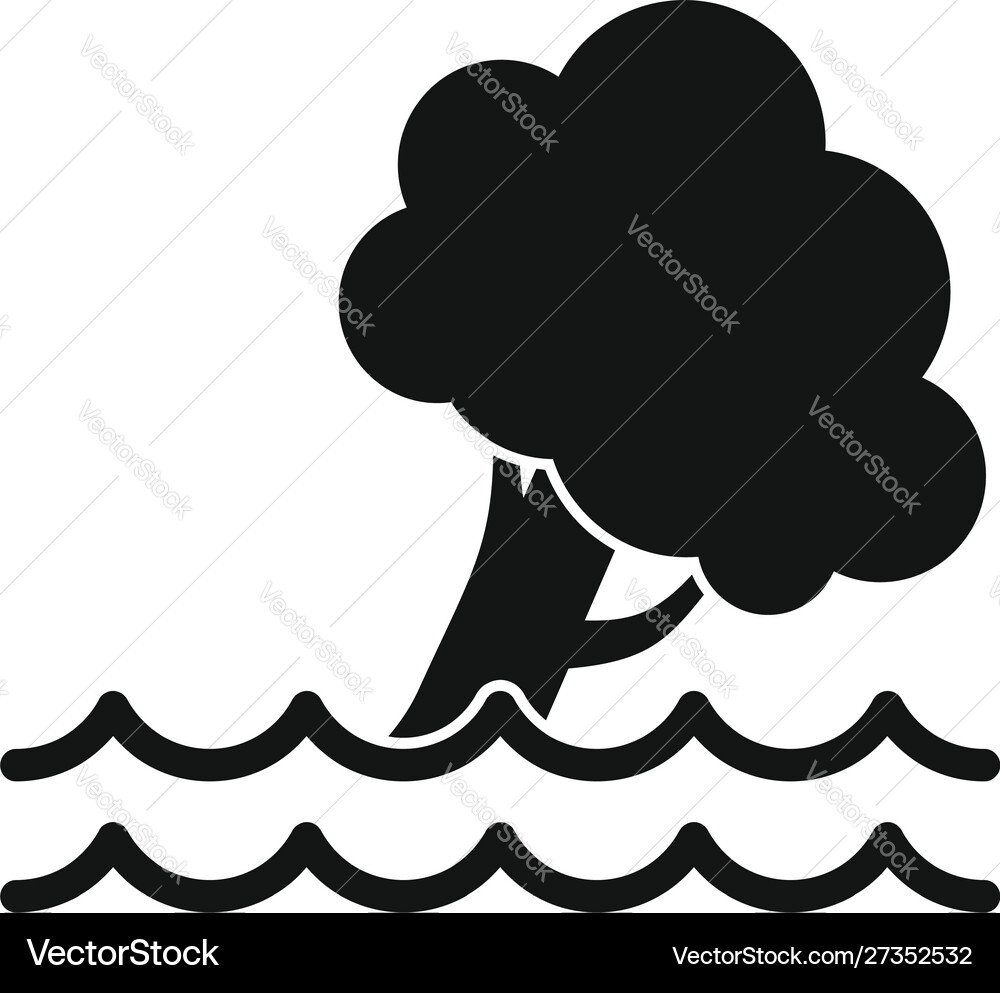 Tree under flood icon simple style Tree under flood icon simple style vector image