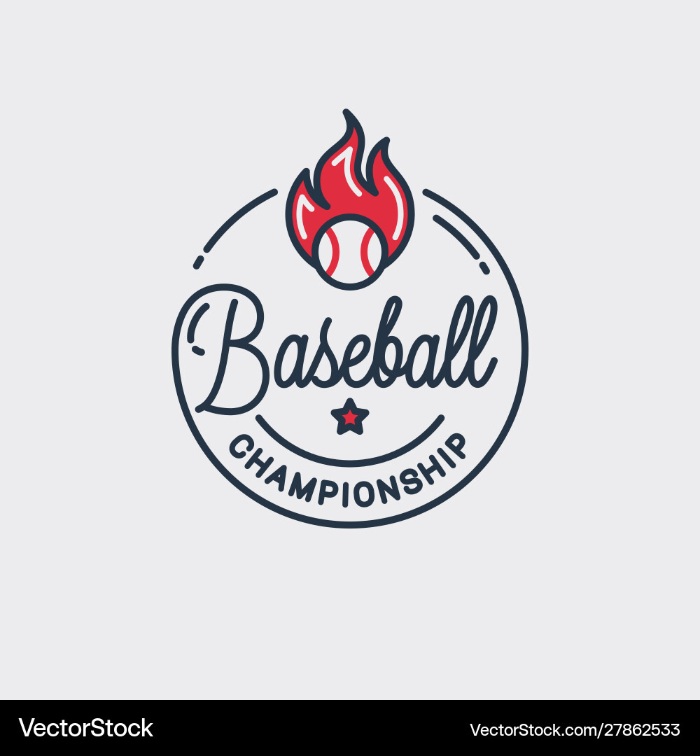 Baseball Championship Round Logo Vector Image