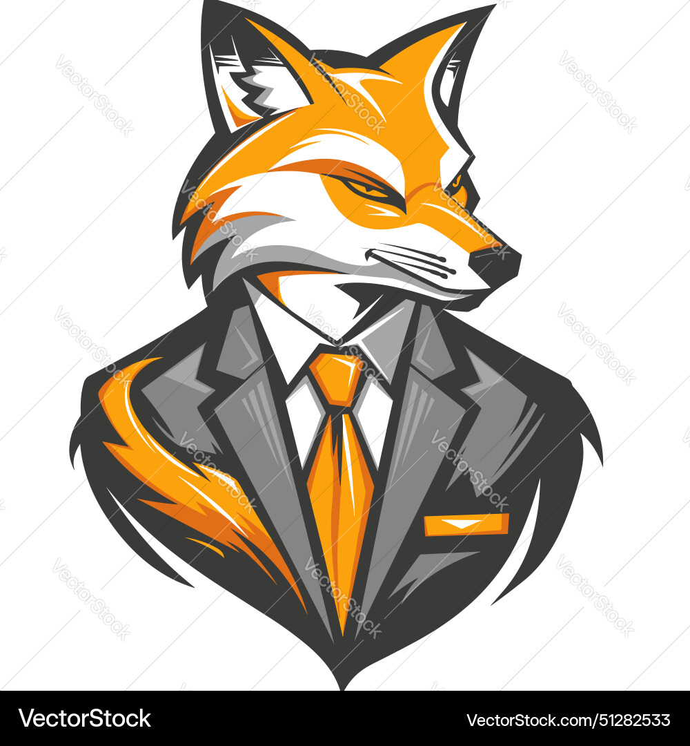 Businessman fox esport logotype sticker logo icon Businessman fox esport logotype sticker logo icon vektorbild