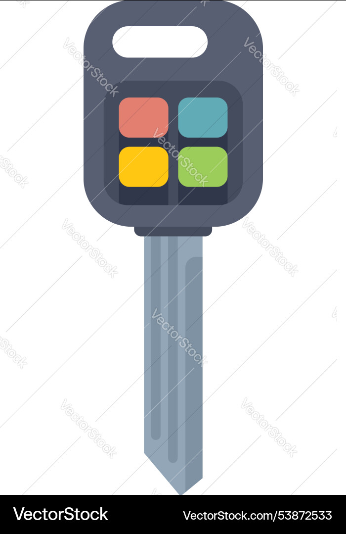 Car key with remote control buttons showing Car key with remote control buttons showing vector image