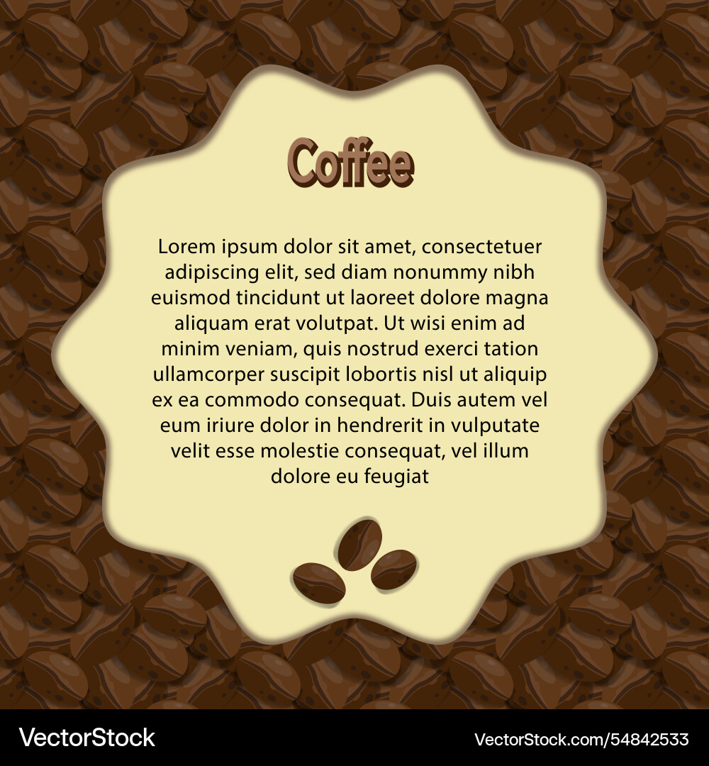 Coffee beans background hexagon pattern Vector Image