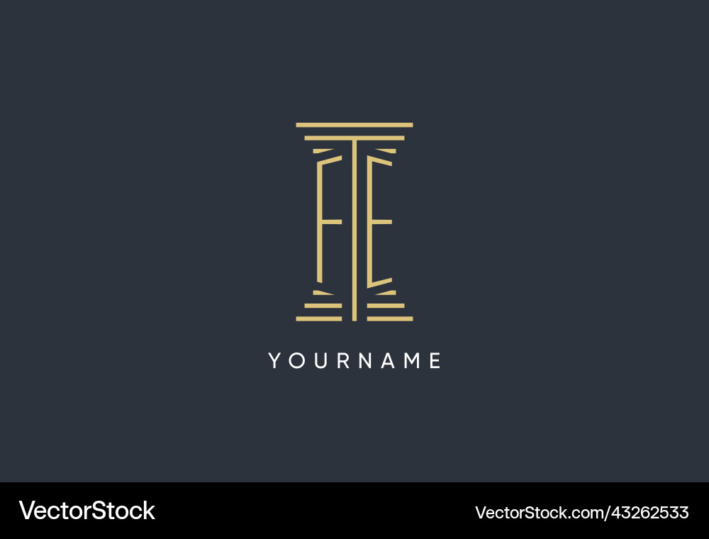 Fe initial monogram with pillar shape logo design Vector Image