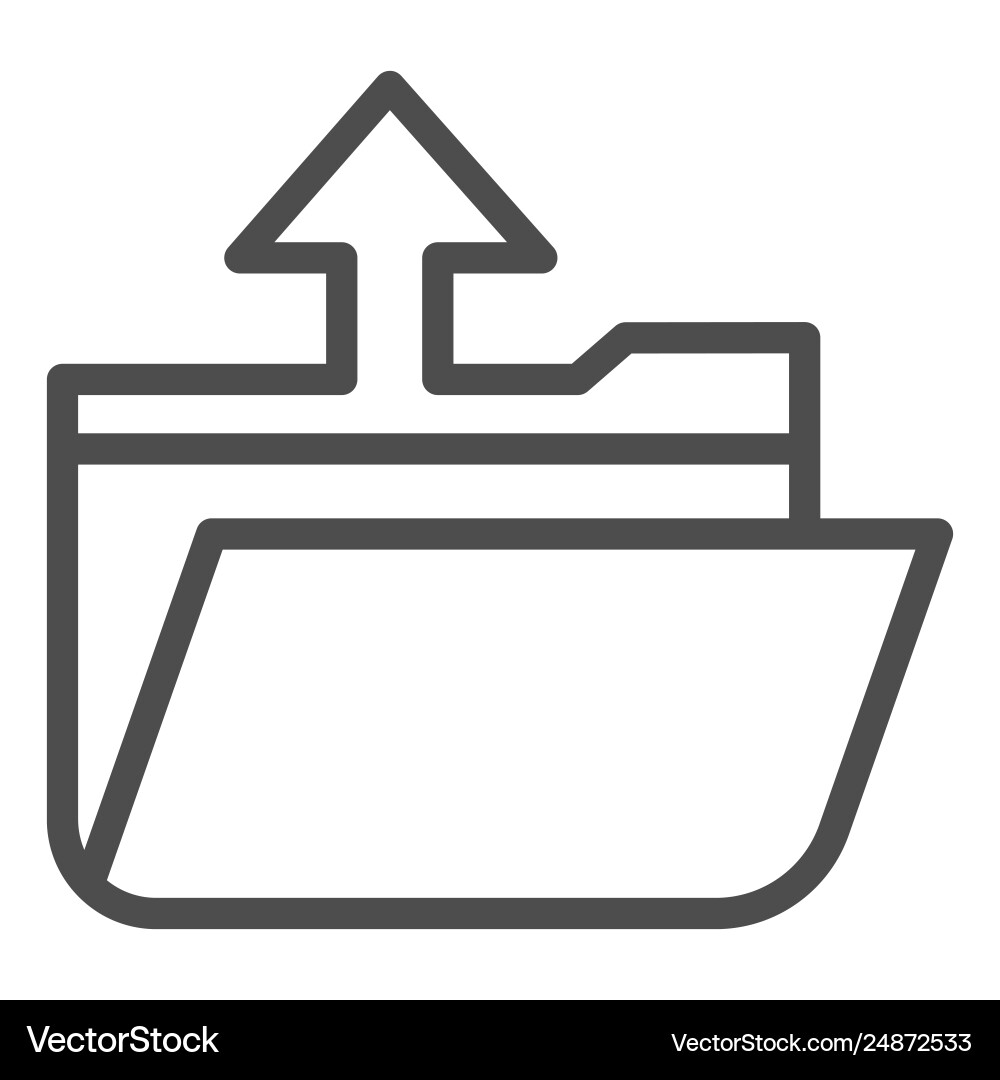 Folder extraction line icon open Vector Image