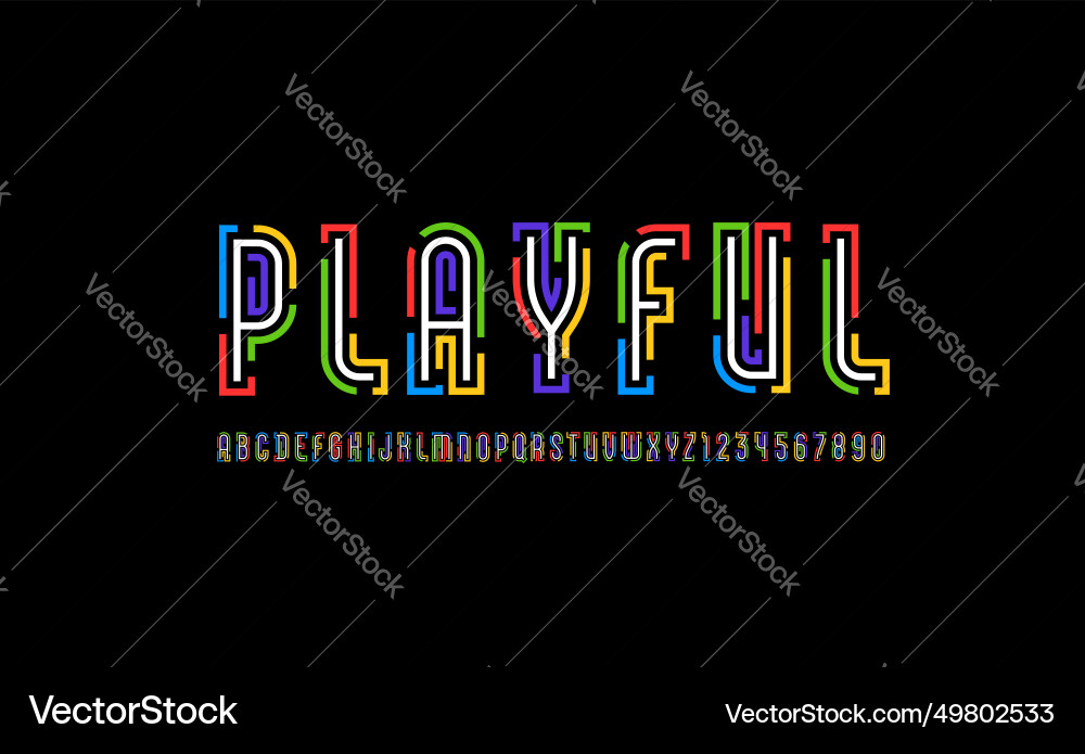 Maze font from gap line alphabet with labyrinth Maze font from gap line alphabet with labyrinth vector image