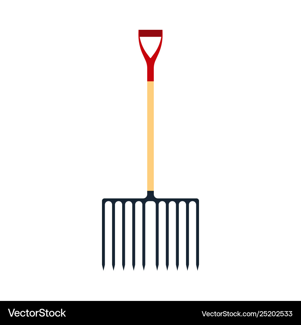 Pitchfork red tool icon isolated object equipment Vector Image