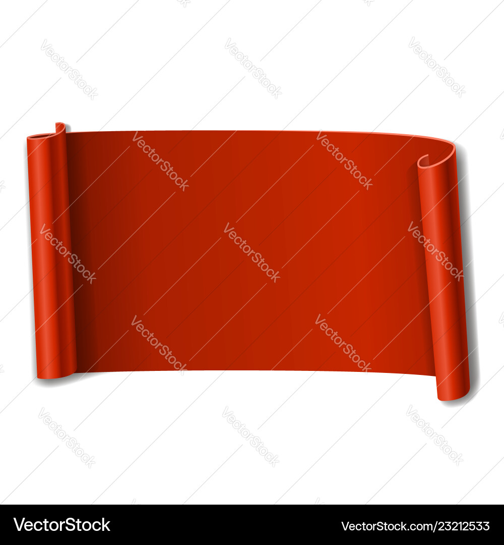 Red scroll isolated on white background paper Red scroll isolated on white background paper vector image