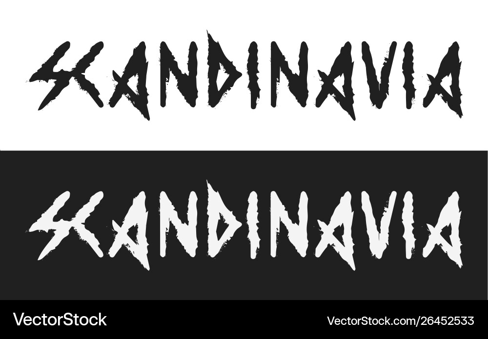 Scandinavia text label in dark style Scandinavia text label in dark style Vector Image