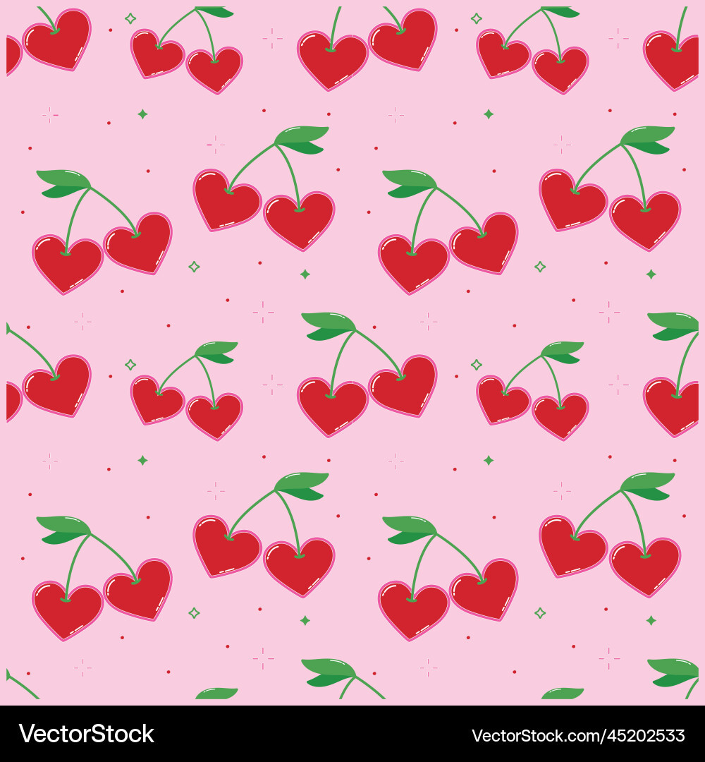 Seamless heart pattern in y2k style red Seamless heart pattern in y2k style red vector image