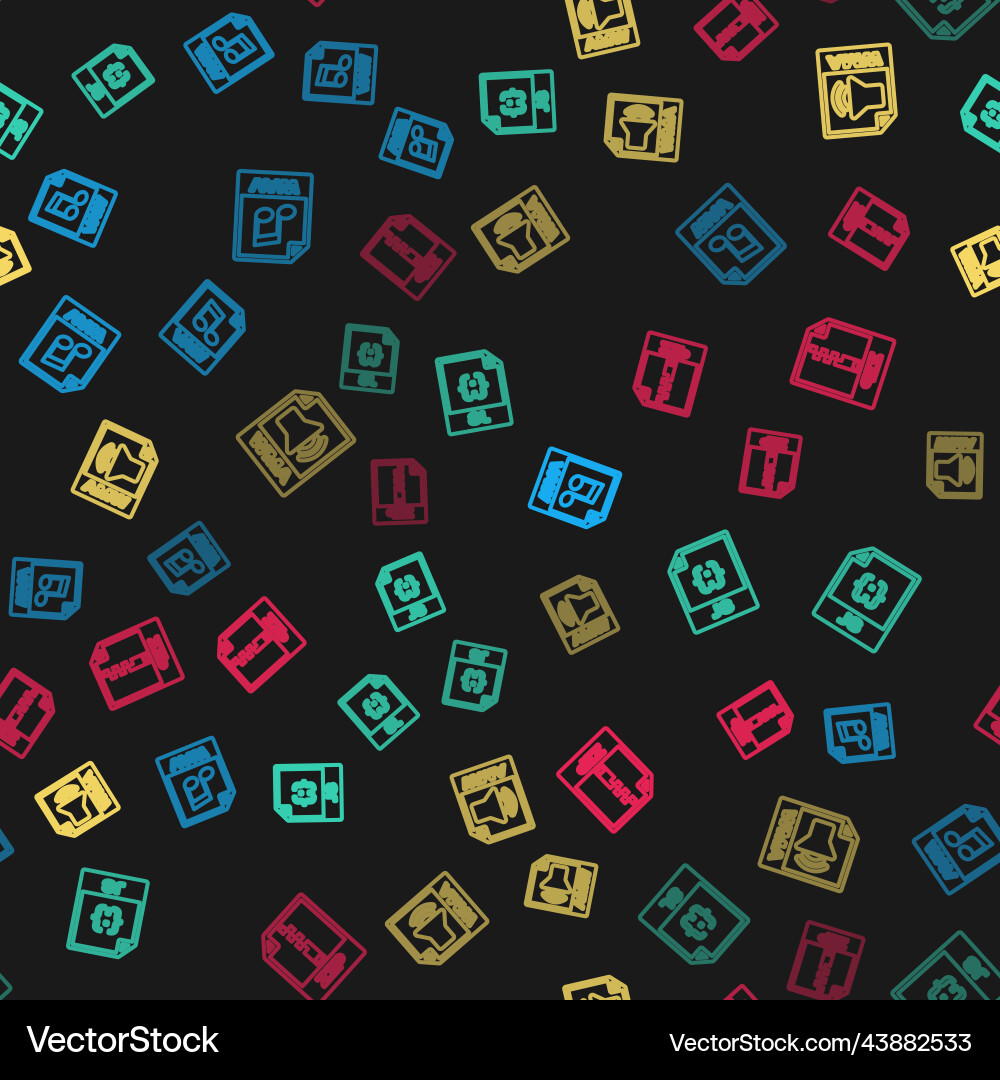 Set line wav file document js wma and zip Set line wav file document js wma and zip vector image