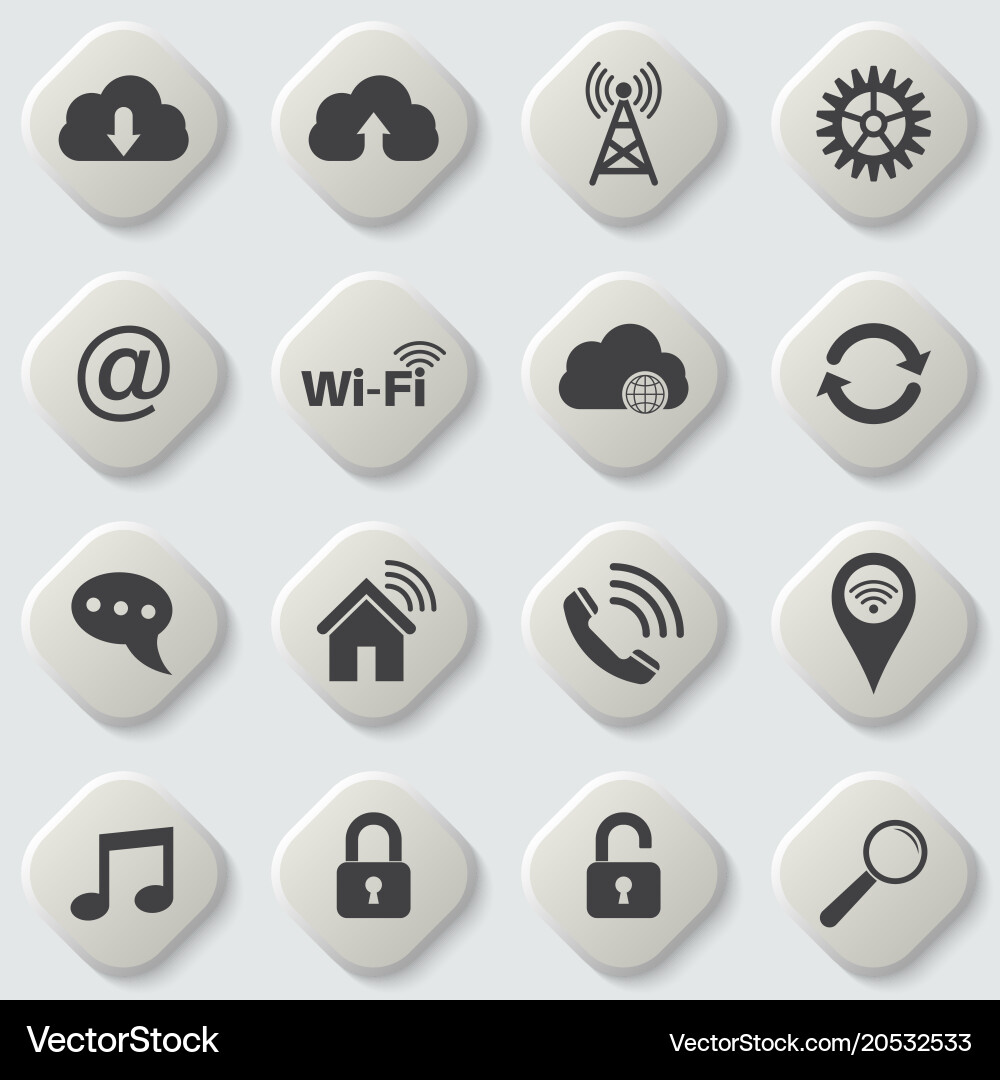 Set of universal icons for web and mobile Vector Image