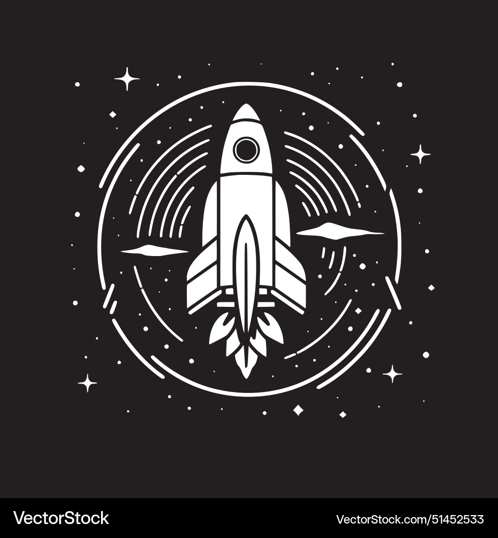 Space - black and white Royalty Free Vector Image