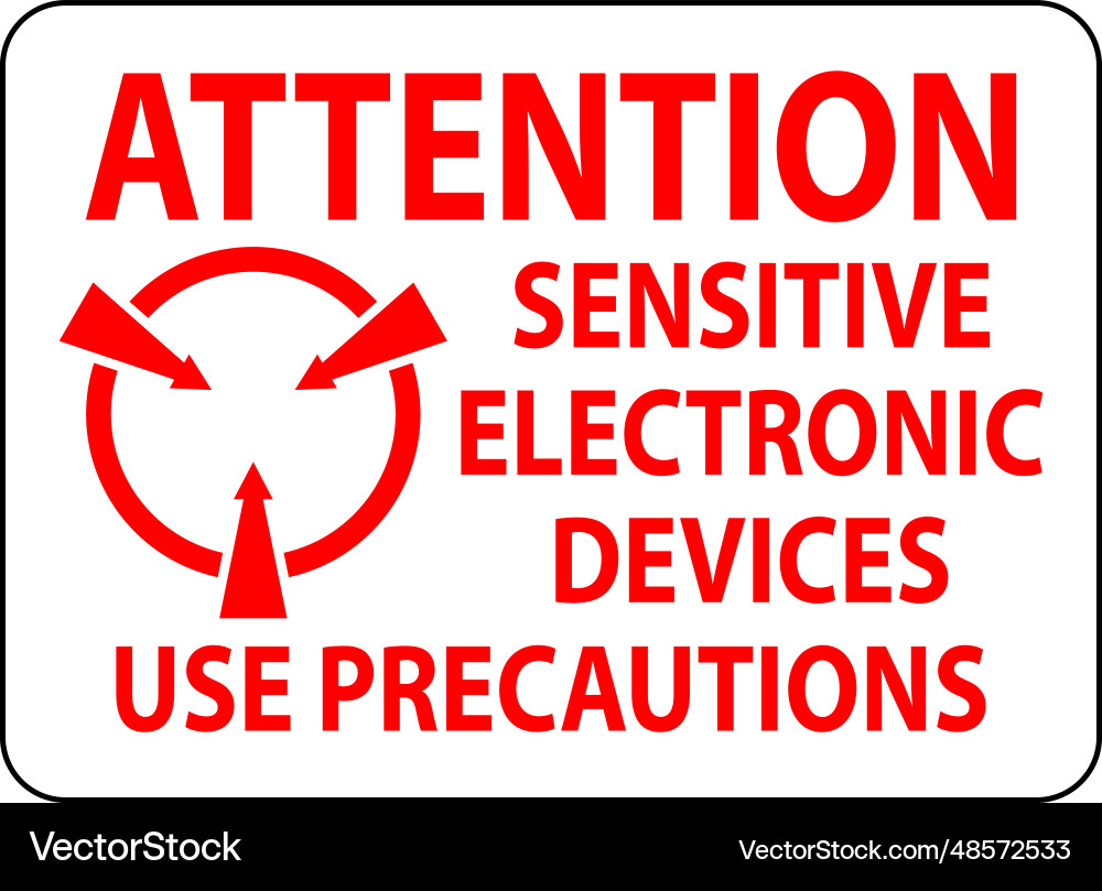 Static warning sign attention - sensitive Static warning sign attention - sensitive Vector Image