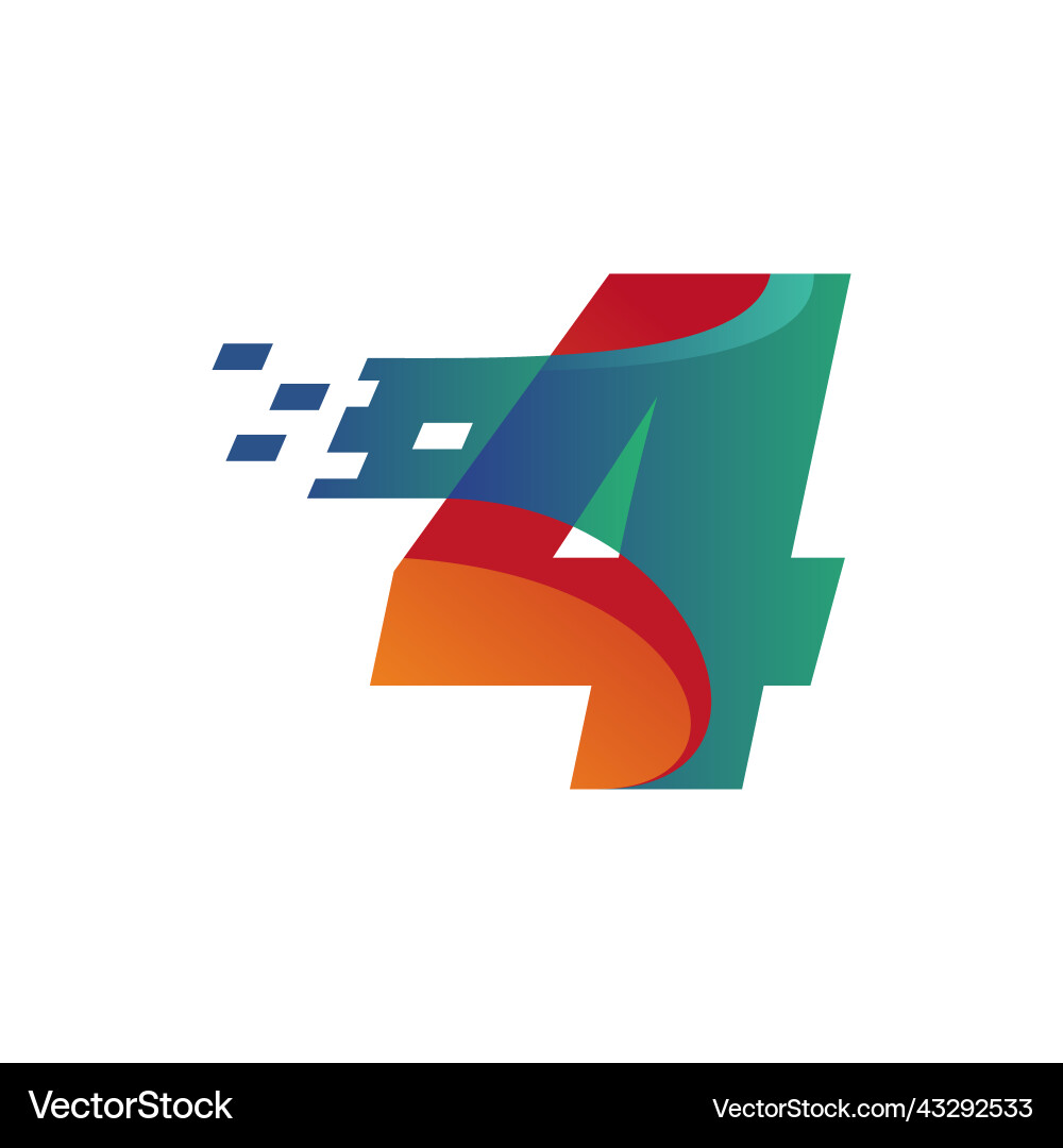 Technology numeric 4 Technology numeric 4 Vector Image