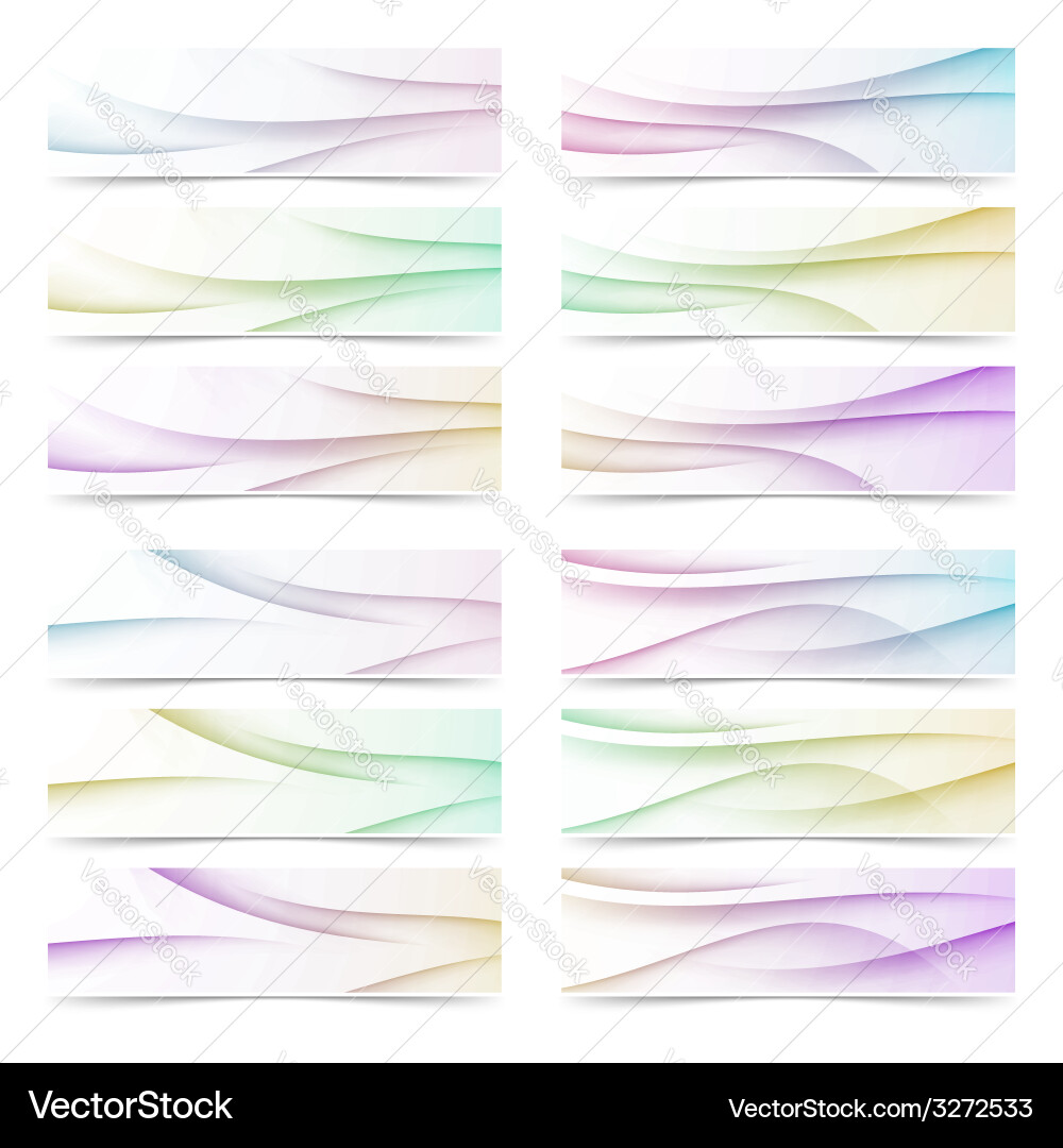 Web headers footers set - swoosh line style Vector Image