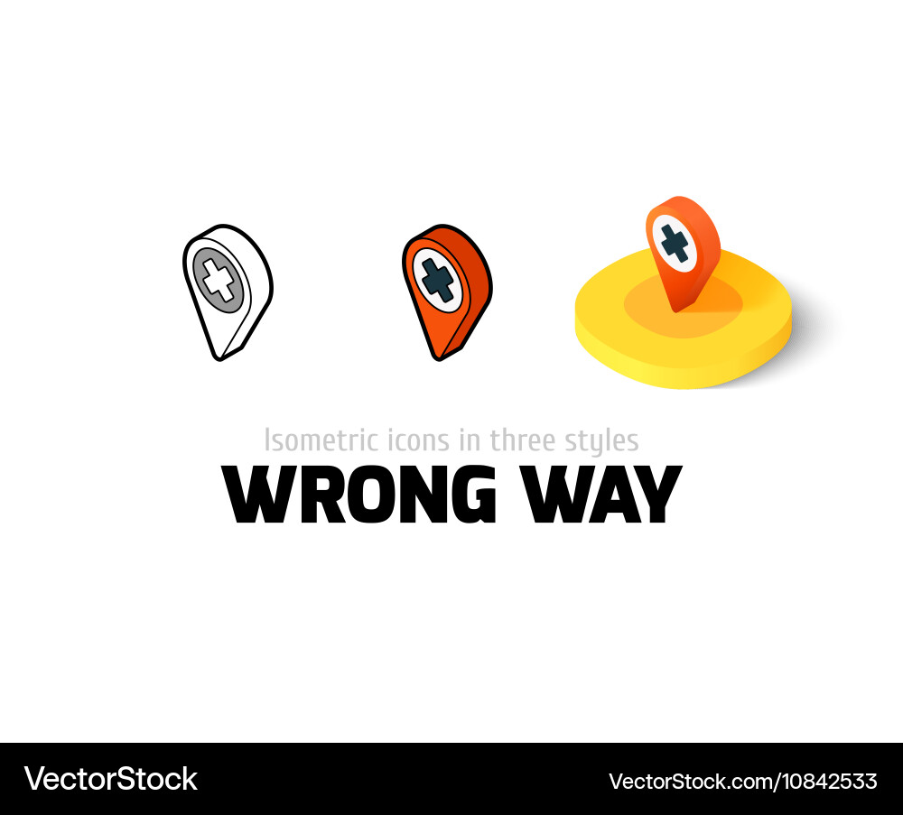 Wrong way icon in different style vector image