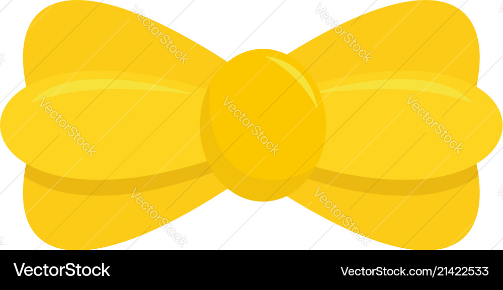 Yellow bow tie icon flat style Yellow bow tie icon flat style vector image