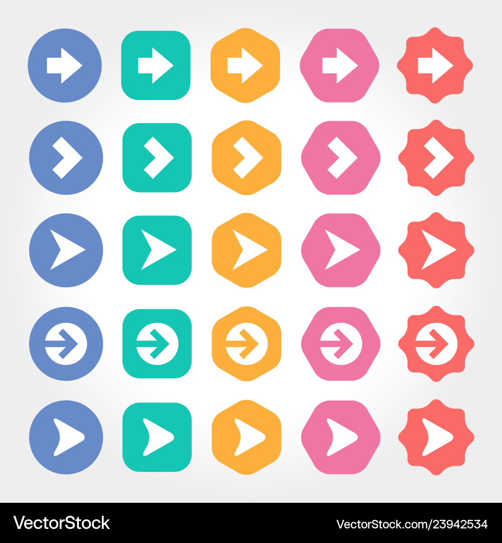 Arrow set navigation icon website element Arrow set navigation icon website element vector image