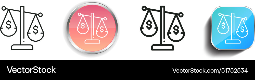Balance icon thin linear regular and button style Vector Image