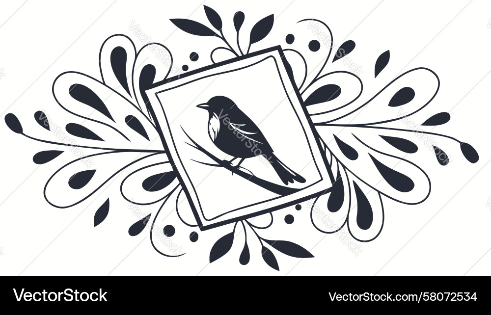 Bird in Dynamic Frame Vector Image