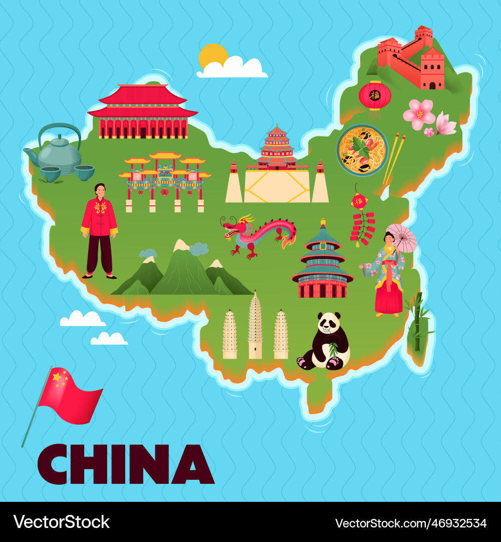 China map flat China map flat vector image