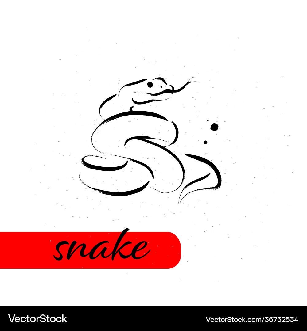 Chinese snake year calendar animal silhouette Chinese snake year calendar animal silhouette vector image