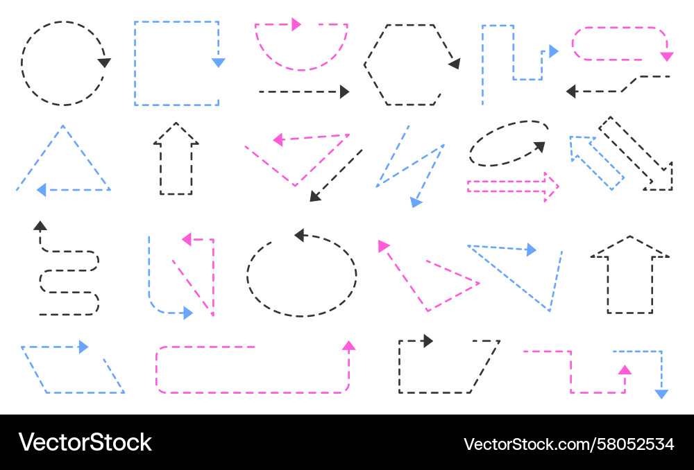 Dotted Arrow Pointers Vector Image