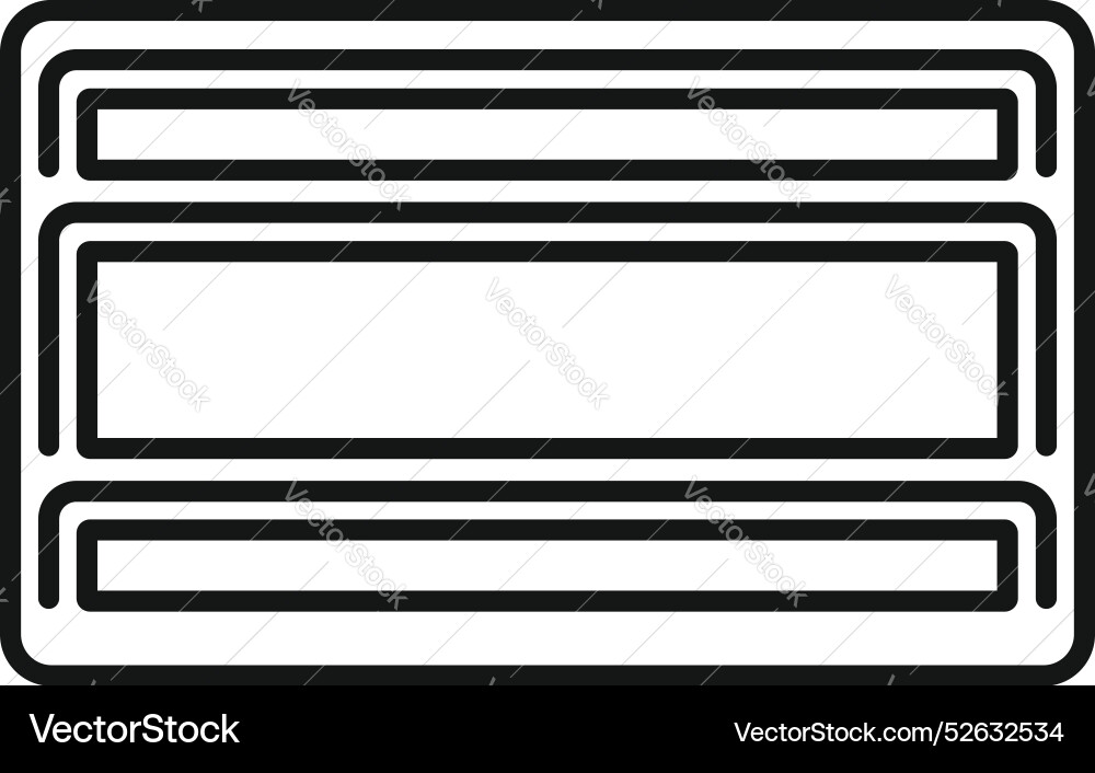 Empty three tier shelf icon showing storage space Empty three tier shelf icon showing storage space vector image