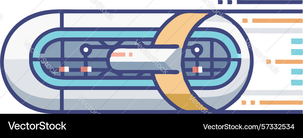 Hyperloop transport system future of high-speed vector image