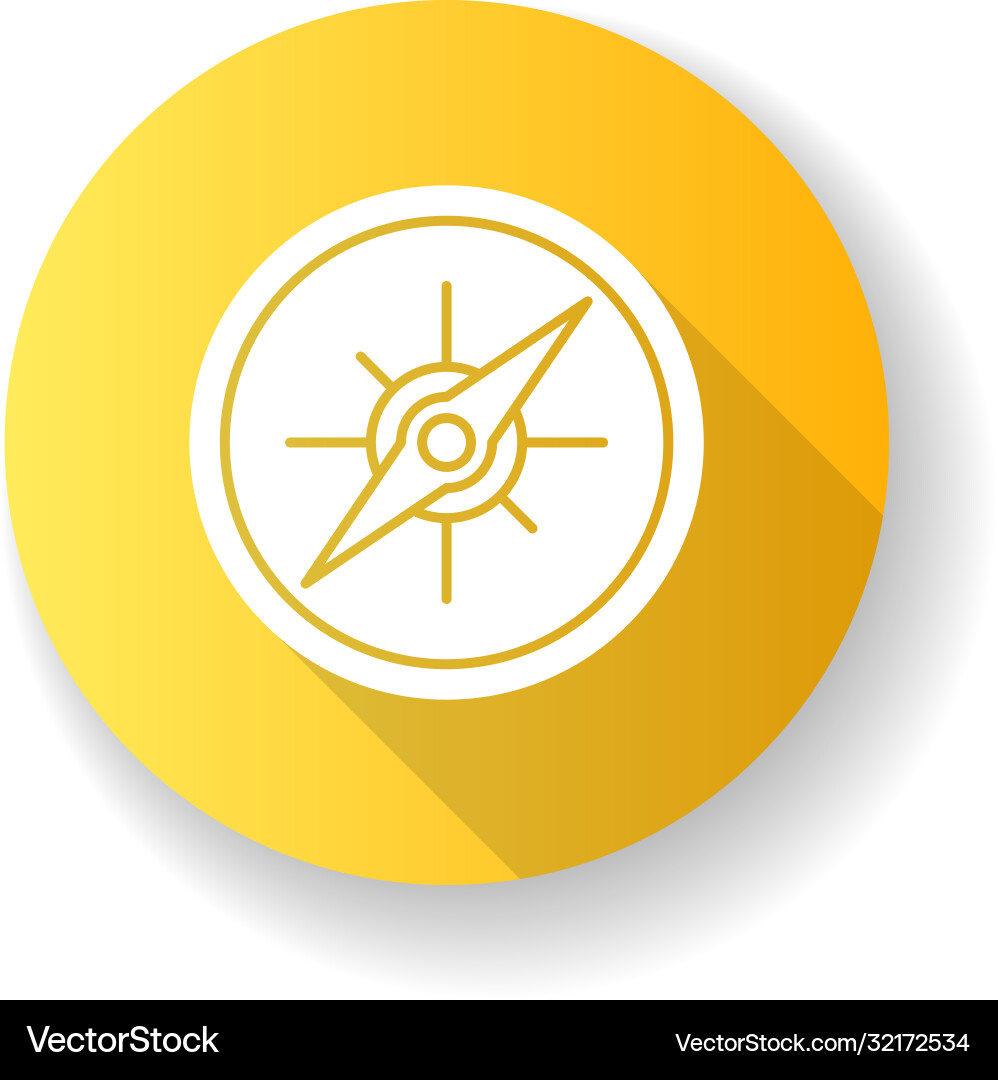 Kompass gelb flache Design lange Schatten Glyph-Symbol Kompass gelb flache Design lange Schatten Glyph-Symbol vektorbild