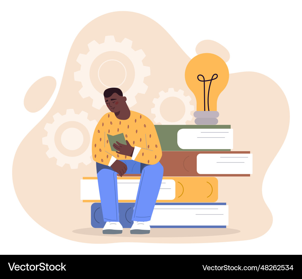 Man studying concept Man studying concept vector image
