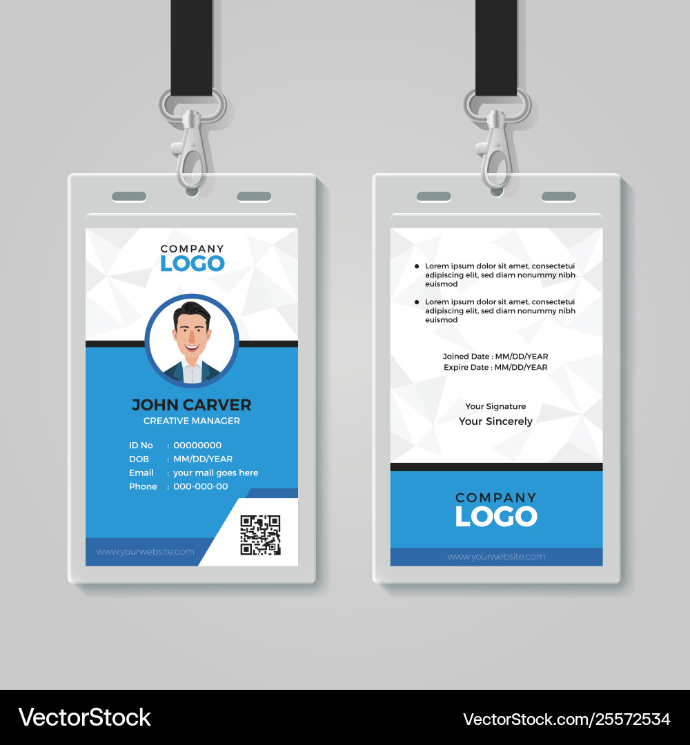 Multipurpose identity card template Multipurpose identity card template vector image
