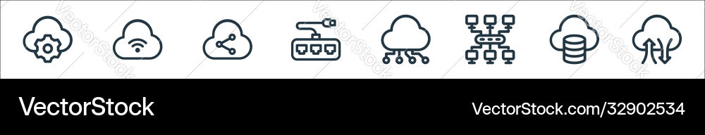 Network line icons linear set quality Network line icons linear set quality vector image