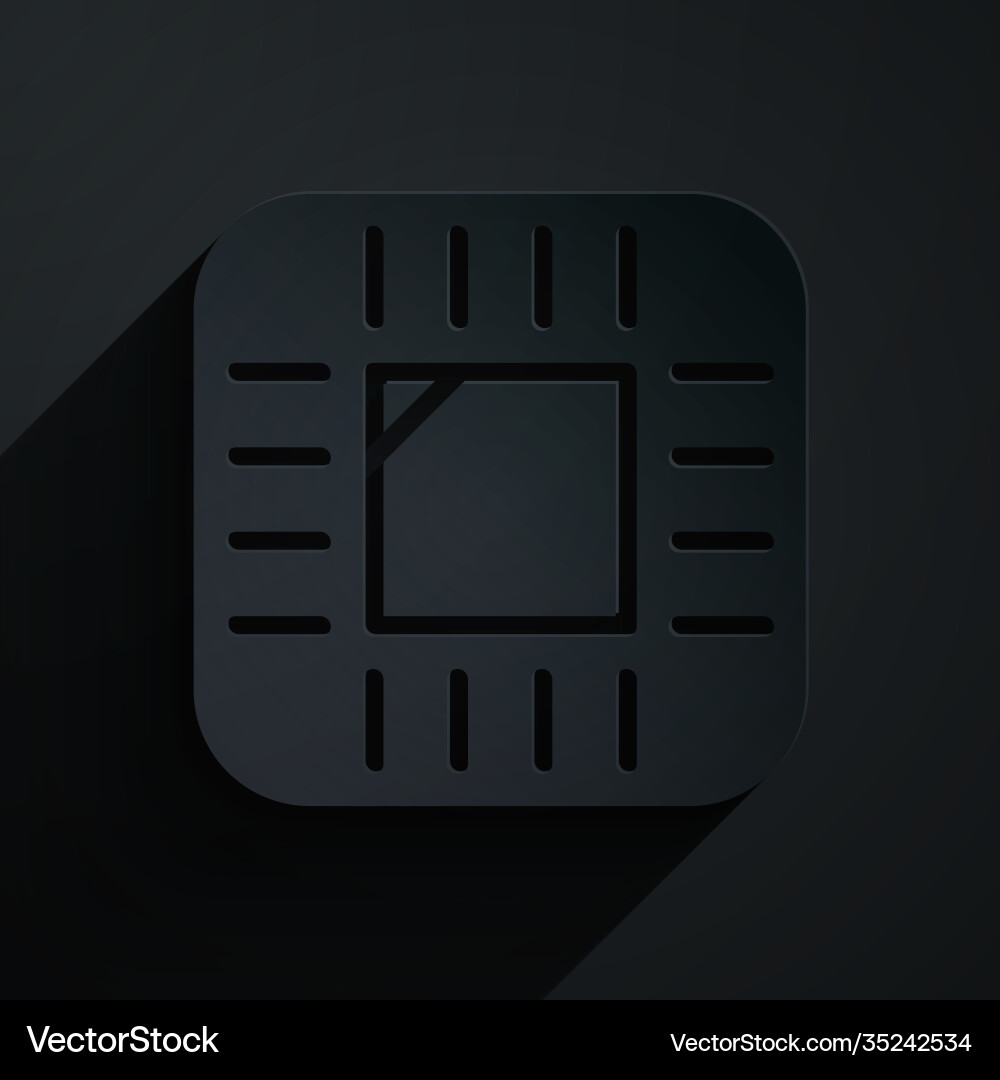 Paper cut computer processor with microcircuits Paper cut computer processor with microcircuits vector image