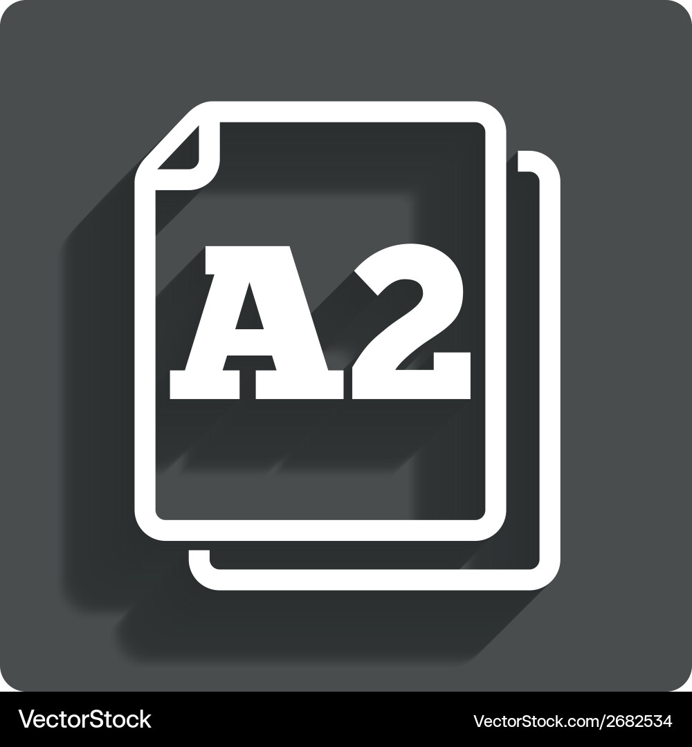 Paper size a2 standard icon document symbol vector image