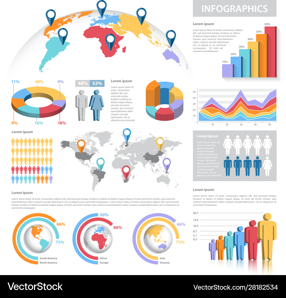 Pastel colors infographics set Pastel colors infographics set Vector Image