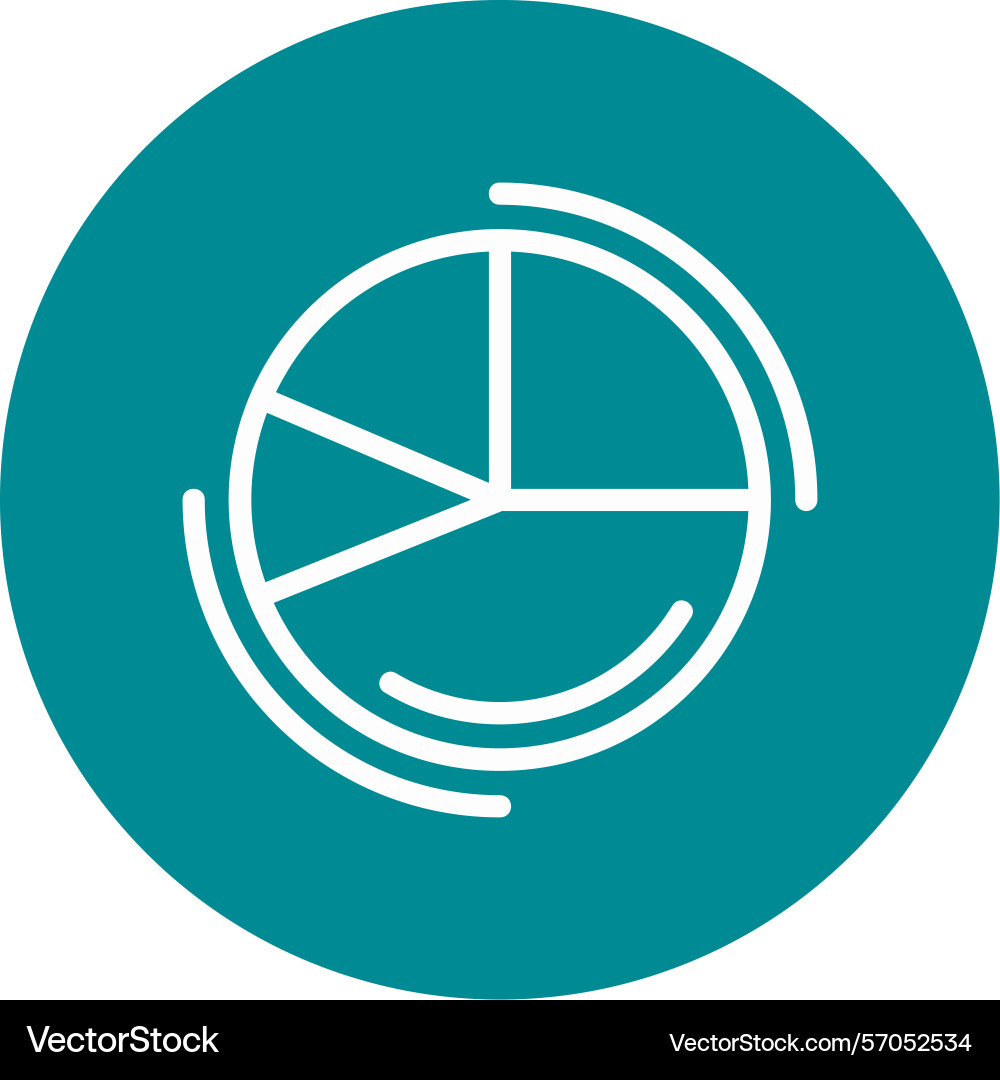 Pie chart line circle style icon design vector image